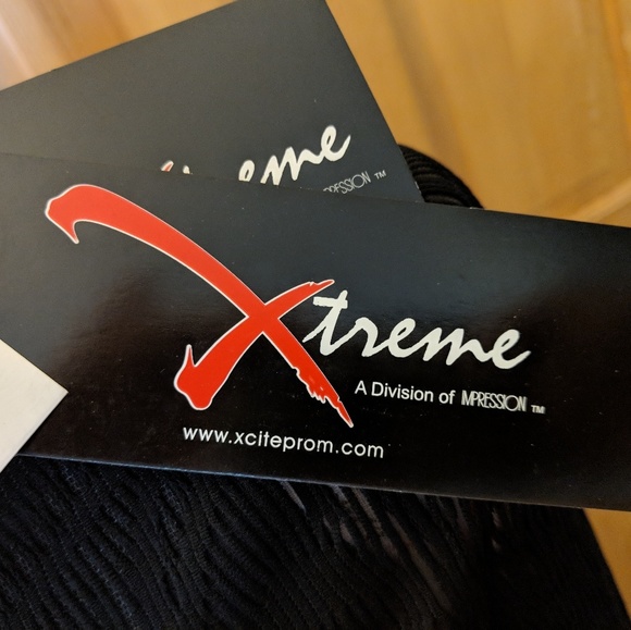 Xtreme Black Long Sleeve Gown w/Illusion Lace - Picture 3 of 4